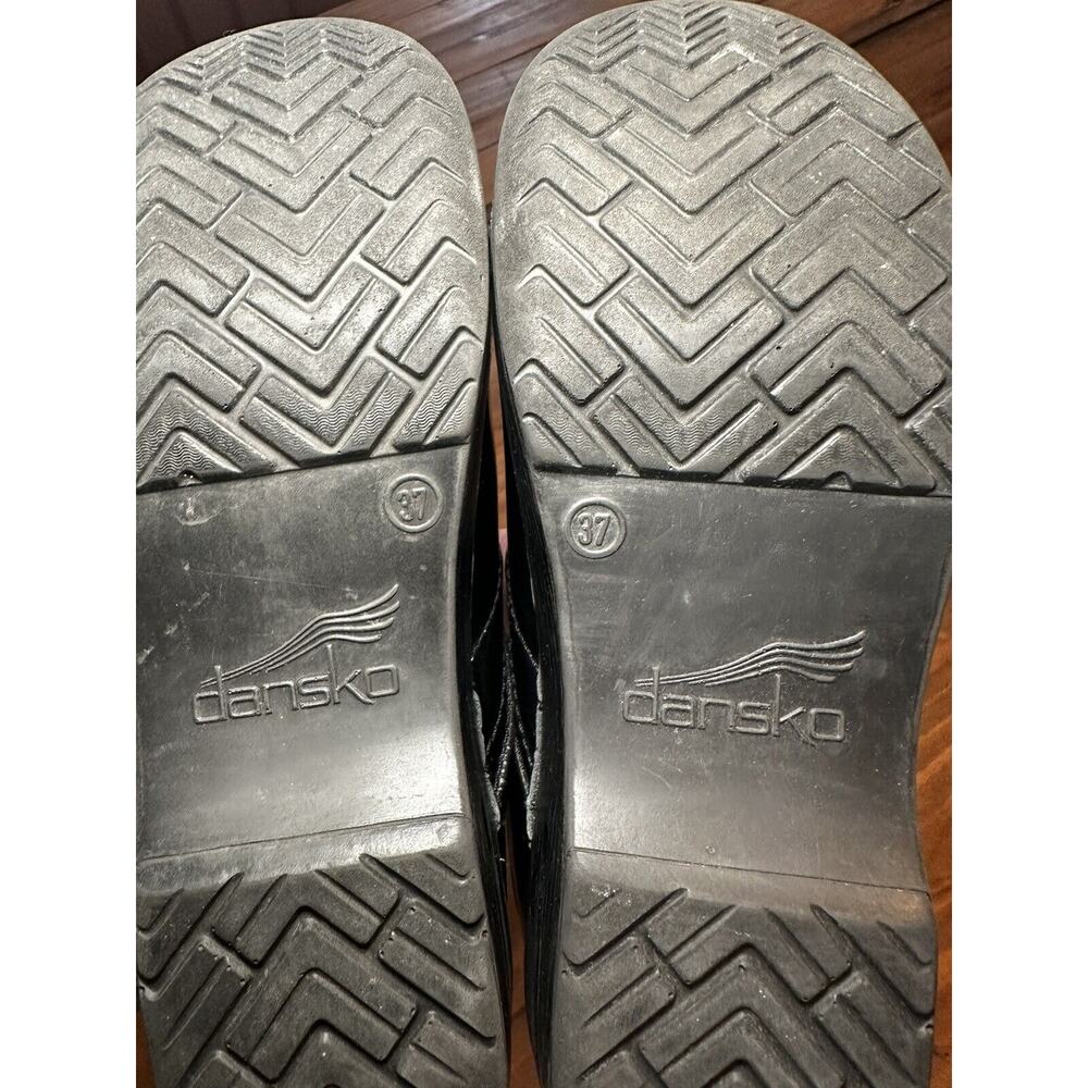 Dansko XP Womens 37 Shiny Black Patent Leather Slip On Comfort Shoes Clogs - Picture 11 of 12
